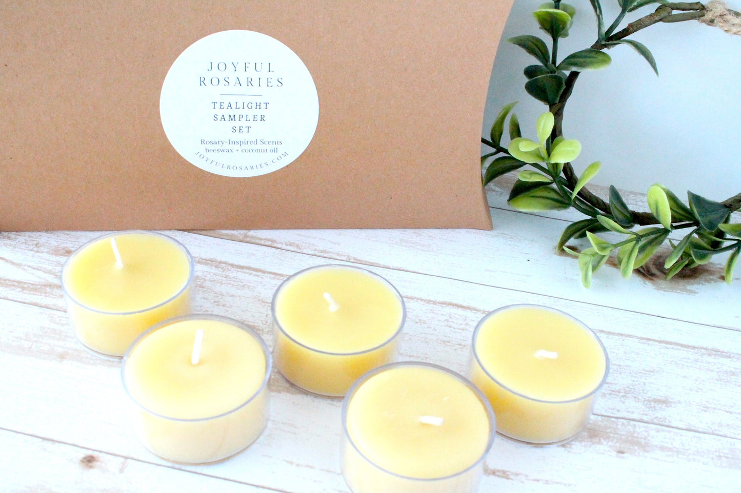 Rosary Beeswax Tealight Sampler Set