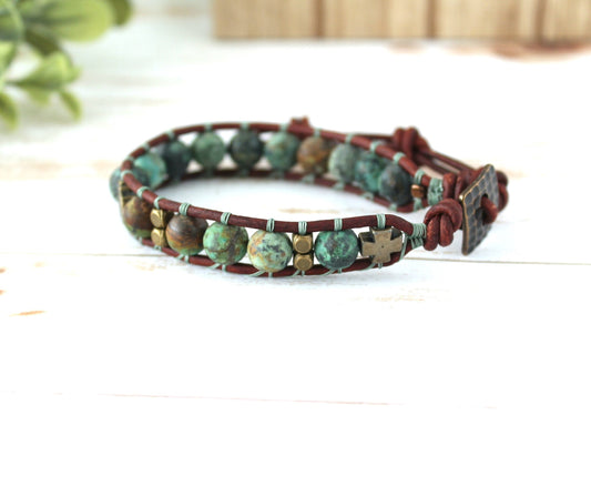 African Turquoise Rosary Bracelet