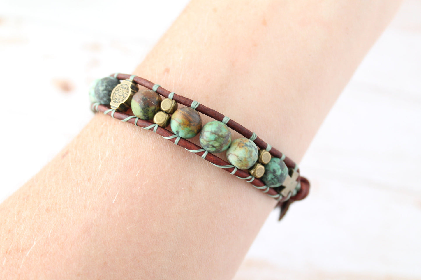 African Turquoise Rosary Bracelet