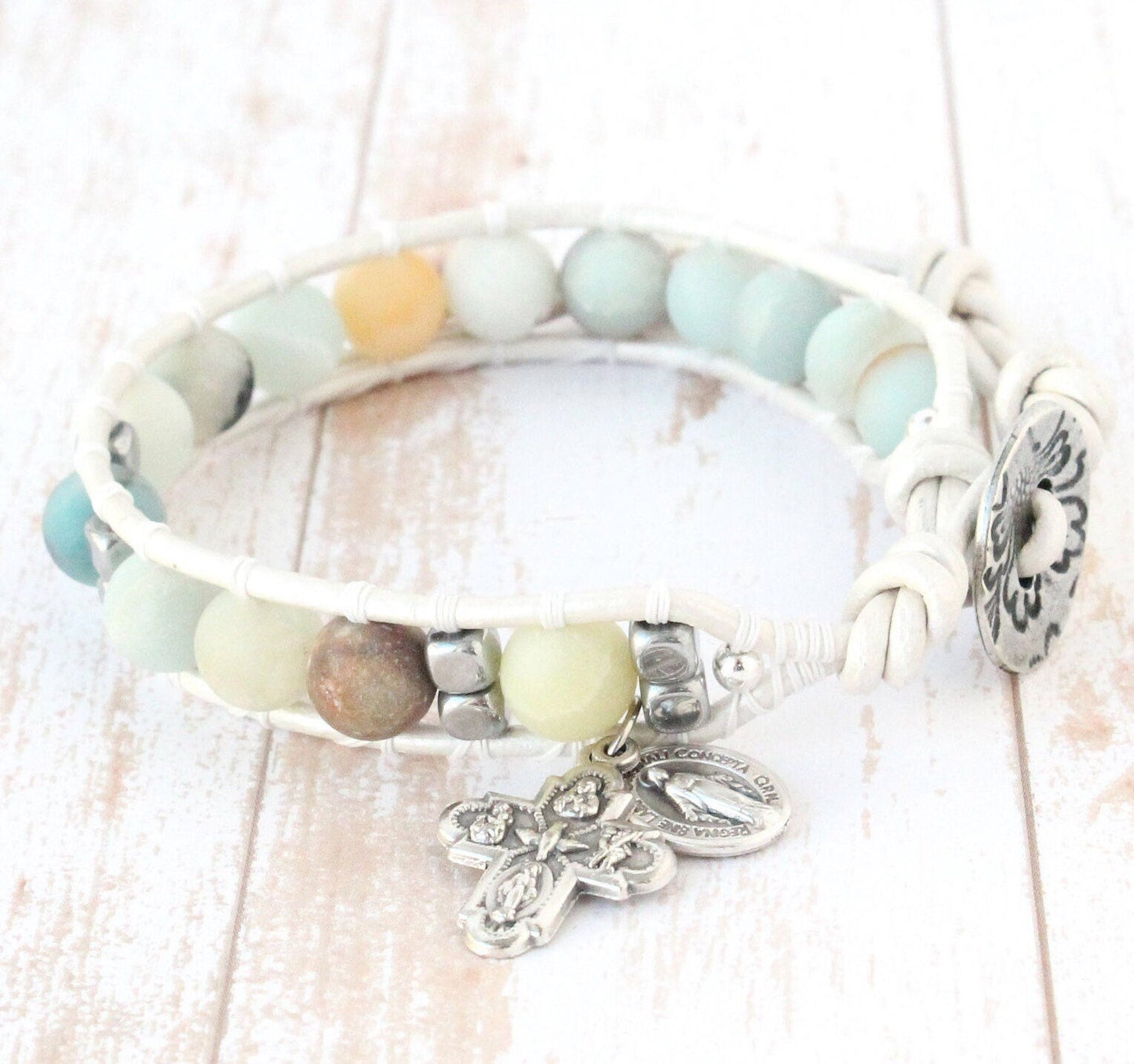Amazonite Matte Rosary Bracelet