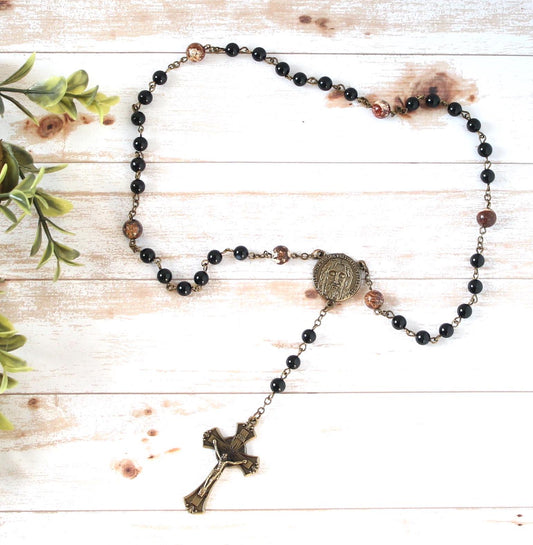 Onyx Gemstone Holy Face of Jesus Chaplet