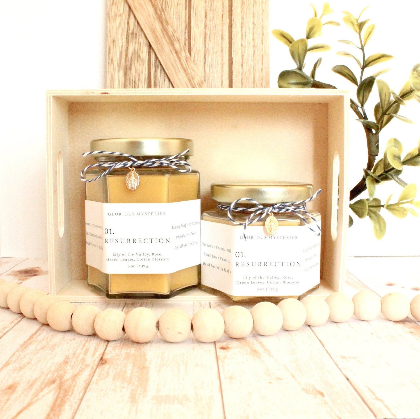 Resurrection of Jesus Rosary Candle