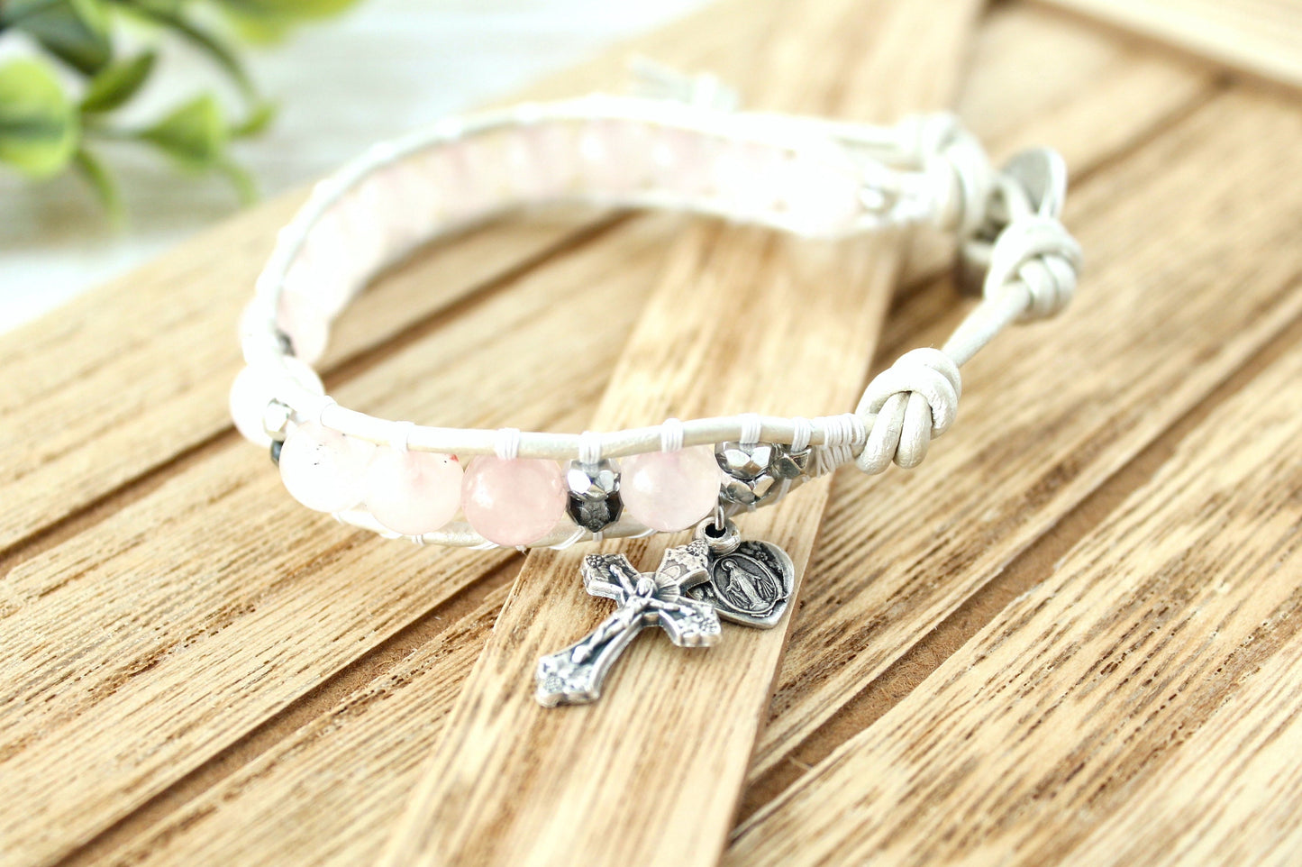 Rose Quartz Rosary Bracelet