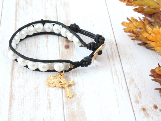 Mother of Pearl Rosary Bracelet