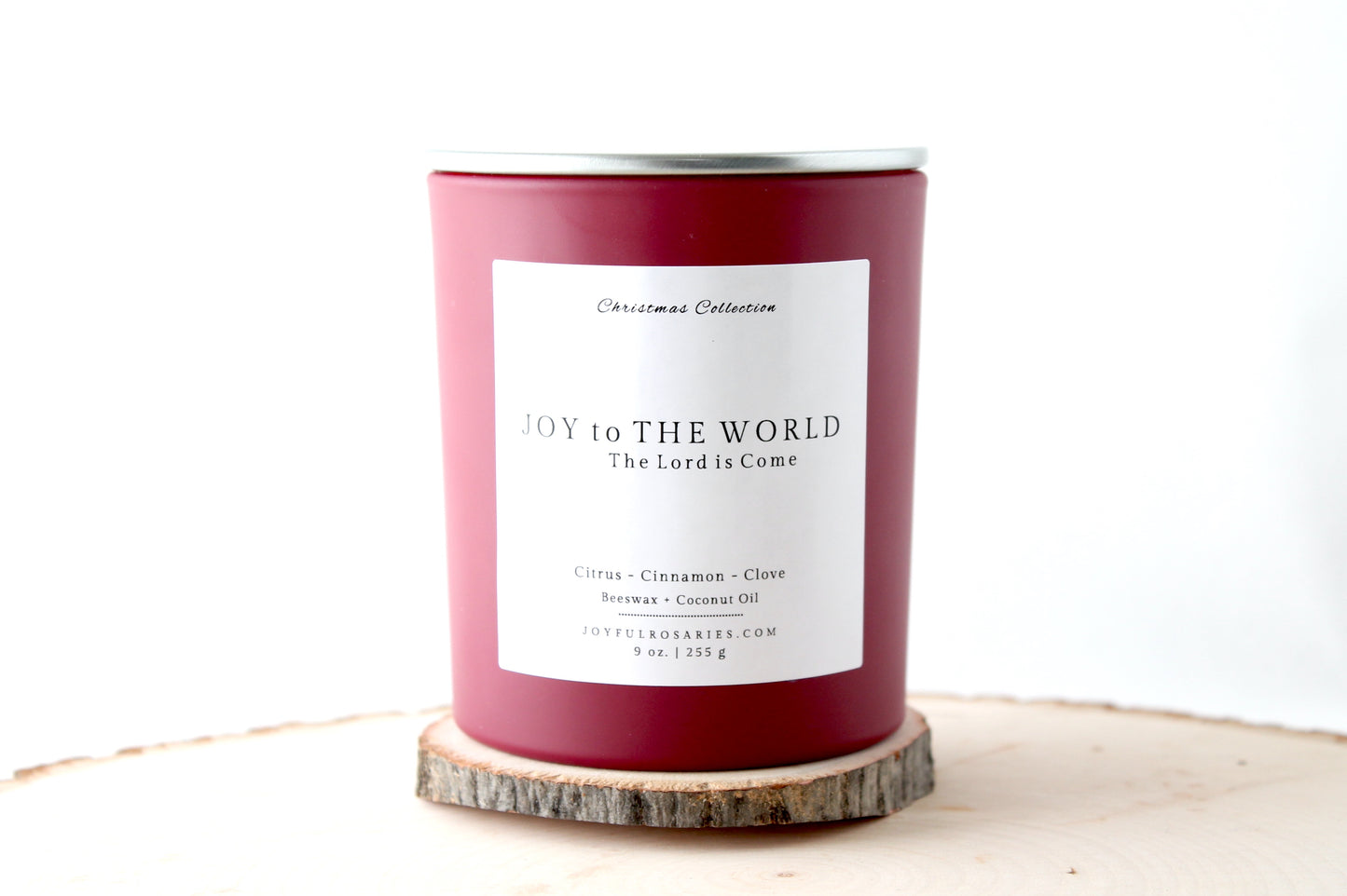 Joy to the World Christmas Beeswax Candle : Citrus & Cinnamon Scented