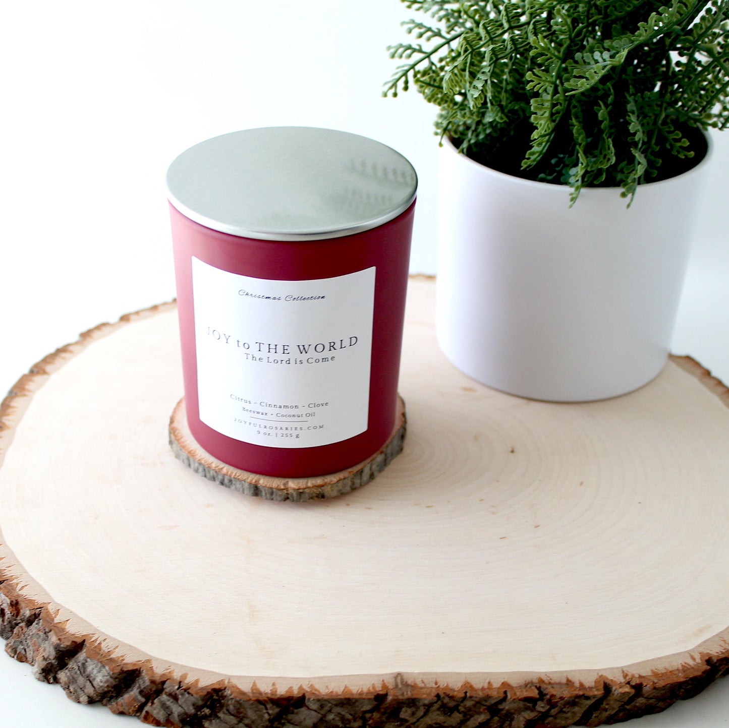 Joy to the World Christmas Beeswax Candle : Citrus & Cinnamon Scented