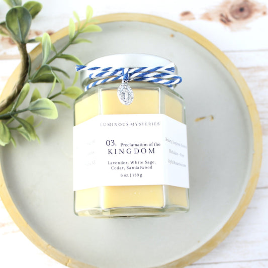 proclamation of kingdom candle jar
