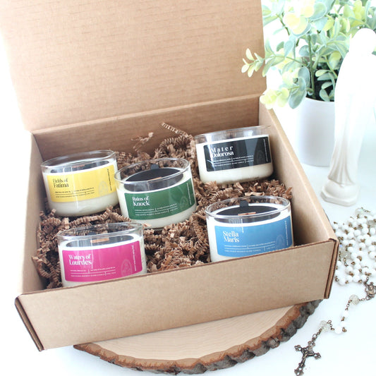 Marian Candle Wooden Wick Gift Set